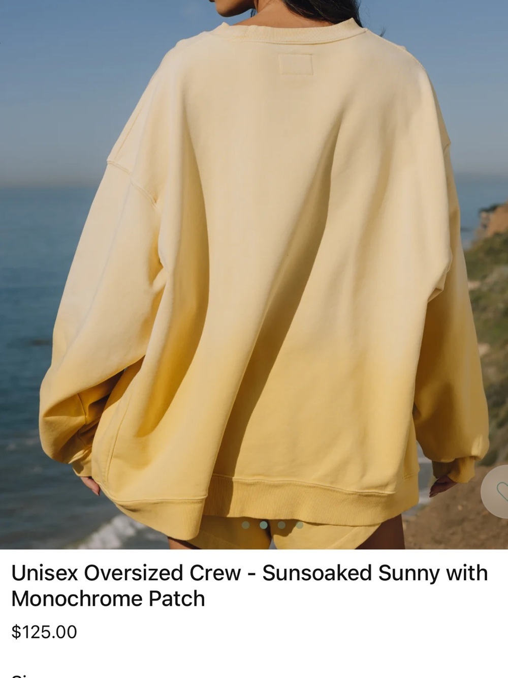 BNNW UNISEX OVERSIZED CREW Sunsoaked Sunny with Monochrome Patch - Picture 9 of 10